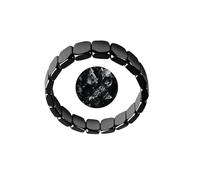 tanguan Hematite Bracelet for Men Woman, Natural Healing Stone Beads Bracelets Adjustable Elastic Stretch Bracelets Protection Bracelet Stylish Recovery Trust Inspirational Jewelry, 19cm, Stone, no