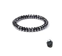 tanguan Hematite Bracelet for Men Women Natural Healing Stone Beads Bracelet Adjustable Stretch Bracelet Protective Bracelet Stylish Confidence Restore Inspirational Jewelry, One Size, Stone, No