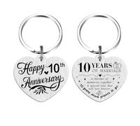 Tangvo 10 Years Anniversary Keychain - Happy 10th Wedding Anniversary Present