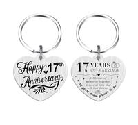 Tangvo 17th Anniversary Keychain - Happy 17 Years Wedding Anniversary Present