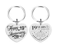 Tangvo 19th Anniversary Keychain - Happy 19 Years Wedding Anniversary Present