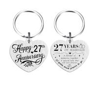 Tangvo 27th Anniversary Keychain - Happy 27 Years Wedding Anniversary Present
