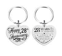 Tangvo 28th Anniversary Keychain - Happy 28 Years Wedding Anniversary Present