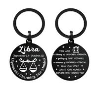 Tangvo Libra Zodiac Sign Keychain - Libra Birthday Gifts - Libra Zodiac Gifts for Women Men