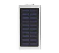 Tangxi 10000mAh Dual USB Solar Power Bank, Portable Fast Charge Mobile Charger Metal Case DIY Kit for Outdoor Camping Hiking Emergency Phone Backup (Silver)