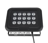 Tangxi 20~150m/65.6~492.1ft IR Infrared Illuminator, 8~90°Adjustable 15Pcs Infrared LED Light IP65 Waterproof Night Vision Built-in Light Sensor LEDs Array Light for IP Camera, CCTV Security Camera