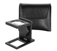 Tangxi 30X Foldable Loupe, Portable Metal Magnifier Magnifying Glass with Scale,30X Pocket Loupe Lens for Textile Jewelry Phone Computer Repairing
