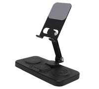 Tangxi 6 in 1 Wireless for IOS Devices, 15W Fast Charging Station with Digital Clock and 6 Color Adjustable Lights, for Series 16 15 14 Watch Series 1 to 10 (Black)