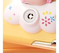 Tangxi Battery Operated Bubble Machine Camera Cute Bubble Maker Easy Operation for Toddlers Kids, Safe Material (Yellow)