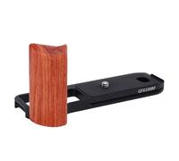 Tangxi L Shape Hand Grip, Quick Release Base Plate with Aluminum Alloy and Wood Construction Stabilizer for Tripod 1/4 Inch Threaded Hole, for GFX 100RF Camera (Black)