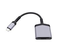 Tangxi Memory Card Reader, USB Port 2 in 1 Adapter Dual Slots with Braided Nylon Cable Matte Aluminum Alloy Body, for Photos Videos Compatible with Laptop PC