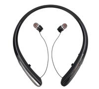 Tangxi Neckband Retractable Bluetooth Headphones, Wireless Headset with Mic, IPX5 Sweatproof Bluetooth 5.3 Earbuds Noise Cancelling Stereo, for Running Workout Sports (Black)