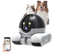 Tangxi Pet Camera Robot, Home Security Camera on Wheels, 1080P Dual Lens Indoor Movable Monitor, 2-Way Talk & WiFi APP Control, for Cats Dogs Baby Elderly