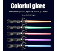Tangxi Retractable Light Sword 2Pcs 2 in 1 Expandable Light Sword with Sound Cosplay Toy for Kids Adults Christmas , Red Blue Colorful for Fun Fighting (Red light telescopic model+blue light