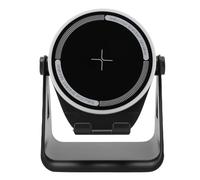 Tangxi Wireless Induction Speaker R, 5 In1 Bluetooth Speaker Phone Stand with Colorful Ambient 7 Colors 5 Modes LED Light 360°, Birthday Gifts for Women Men (Black)