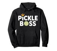 Tangy Pickle Boss Crown Cucumber Slice Humor Pullover Hoodie