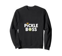 Tangy Pickle Boss Crown Cucumber Slice Humor Sweatshirt