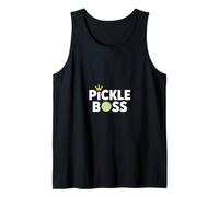 Tangy Pickle Boss Crown Cucumber Slice Humor Tank Top