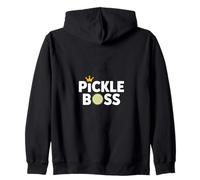 Tangy Pickle Boss Crown Cucumber Slice Humor Zip Hoodie