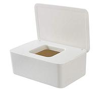 Tangzhan Wet Wipes Storage Box, Wet Wipes Dispenser Holder with Lid, Baby Nappy Wet Tissue Box, Tissue Box Dustproof Holder Napkin Storage Box for Home Office Desk (White)