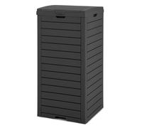 TANGZON 140L Outdoor Trash Can, Resin Trash Hideaway Waste Bin with Lid, Liquid Tray & Built-in Handle, Waterproof Garbage Can Dustbin for Garden Patio Park Porch (Black)