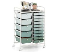 TANGZON 15 Drawer Storage Trolley, Multipurpose Rolling Utility Cart