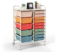 TANGZON 15 Drawer Storage Trolley, Multipurpose Rolling Utility Cart
