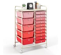 TANGZON 15 Drawer Storage Trolley, Multipurpose Rolling Utility Cart