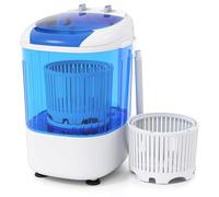 TANGZON 2-in-1 Portable Washing Machine, Single Tub Small Washer Spin Dryer with Timing Function, Compact Laundry Machine for Camping Caravan Dorms Apartments (2 Knobs, 15 min Wash, 6 min Spin, Blue)