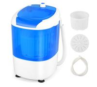 TANGZON 2-in-1 Portable Washing Machine, Single Tub Small Washer Spin Dryer with Timing Function, Compact Laundry Machine for Camping Caravan Dorms Apartments (1 Knob, 10 min Wash, 5 min Spin, Blue)