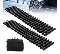 TANGZON 2 Pack Recovery Traction Boards, Tyre Tracks for Car SUV Van | 100 x 21 x 3 cm, Flexible TPR Grip Mats, Roll-Up Tyre Ladders, Storage Bag, for Mud Snow Sand Ice and Off-Road Recovery