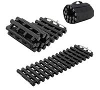 TANGZON 2PCS Recovery Traction Boards, Portable Emergency Traction Tracks for Off-Road Sand/Mud/Snow, Heavy Duty Traction Tire ladder Mat for Car Van AUV Truck (60 x 21 x 3 cm)