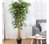 TANGZON 3.6FT/4FT/5FT Artificial Tree, Large Tall Bamboo Plant/Faux Ficus Tree/Fake Palm Tree in Pot with 28/504/1095 Leaves, Indoor Greenery Decorative Plant for Home Office (150CM, Green)