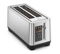 TANGZON 4 Slice Toaster with 6 Browning Levels, 1600W, Wide Slots, Silver | Defrost/Reheat/Stop, LED Display, Auto Shut-off, High Lift, Removable Crumb Tray, Stainless Steel, for 4 Breads Types