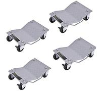 TANGZON 4PCS Tire Wheel Dollies, 2720 KG Heavy Duty Tire Skates Wheel Car Van Positioning Garage Jack with Lockable Casters & Handle, Car Lift Dolly Set for Trucks Motorcycles Auto Repair Moving
