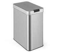TANGZON 50L/60L Automatic Sensor Kitchen Bin, 3-Layered Stainless Steel Touchless Infrared Motion Waste Bin with Soft Closure Lid, Fingerprint-Proof Smart Trash Can Dustbin for Home (50L, Silver)