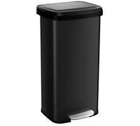 TANGZON 50L/68L Recycling Pedal Bin, Stainless Steel Kitchen Bin with Soft Close Lid, Handle & Non-Slip Base, Fingerprint-Proof Waste Separation Trash Can (68L, with Deodorant Box, Black)