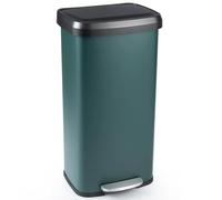 TANGZON 50L/68L Recycling Pedal Bin, Stainless Steel Kitchen Bin with Soft Close Lid, Handle & Non-Slip Base, Fingerprint-Proof Waste Separation Trash Can (68L, with Deodorant Box, Dark Green)