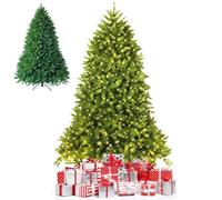 TANGZON 5FT/6FT Pre-lit Christmas Tree, Artificial Xmas Trees with 8 Lighting Modes, 450/650 LED Lights, 600/1250 PVC Tips & Metal Base, Indoor Holiday Decoration Tree, Green (5FT/150CM)