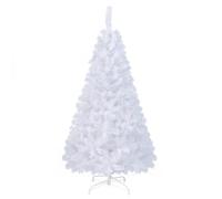 TANGZON 6 ft White Christmas Tree, Artificial Hinged Xmas Tree with Stand | 180 cm PVC Tree with 650 Tips, Foldable Metal Base, Unlit and Undecorated, for Home, Office and Festive Displays