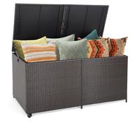 TANGZON 660L Rattan Garden Storage Box with Wheels