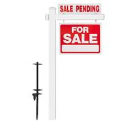TANGZON 6FT Real Estate Sign Post, PVC For Sale Sign Holder Stand