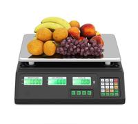 TANGZON 88LB 40KG Electronic Commercial Price Computing Scale, Stainless Steel Digital Kitchen Scale with Double-sided LCD Display & 2 Power Options, Weighing Scale for Store Market Restaurant Food