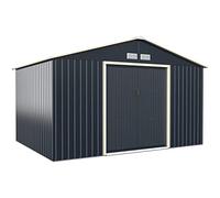 TANGZON 8x6FT/9x6FT/11x8FT Metal Garden Shed, Galvanized Roof Tool Storage House with Lockable Doors & 4 Vents, Outdoor All-Weather Bike Shed (11x8FT, 4 Vents, Dark Grey)