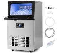 TANGZON Commercial Ice Maker Machine, Stainless Steel Ice Cube Maker with 15 Thickness, Self-Cleaning, Digital Control & Ice Scoop, Ice Machine for Home Bar Market (23kg/24H, 5kg Ice Storage)