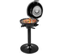 TANGZON Electric BBQ Grill - 1600W Non-Stick Cooking Surface With Adjustable Temperature & Drip Tray, Indoor Outdoor Portable Stand for Cookout Barbecues Patio Party (Black)