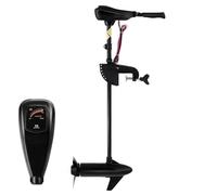 TANGZON Electric Trolling Motor, 12V 55lbs/ 24V 86lbs Thrust Transom Mounted Boat Engine with Telescopic Handle & LED Battery Indicator, Bow Mount Outboard Motors for Saltwater Freshwater (12V 55lbs)