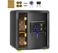 TANGZON Electronic Safe Box, Steel High Security Cabinet Safe with 2/3 Access Ways, Warning System, Digital Keypad, Removable Shelf & Keys for Home Office Hotel (36x31x41cm, with Built-in Safe)