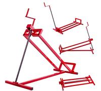 TANGZON Folding Lawn Mower Jack Lift, 400kg Height Adjustable Lifting Device Stand, Telescopic Maintenance Jack for Ride-on Lawnmowers and Garden Tractors (Red)