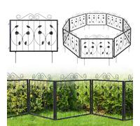 TANGZON Garden Fence 8 Pack, 464 x 58 cm Decorative Animal Barrier Border for Dog Rabbit, Rustproof Non-dig Galvanized Metal Fence, Wire Fencing Flower Bed Edging for Yard, Lawn, Landscape